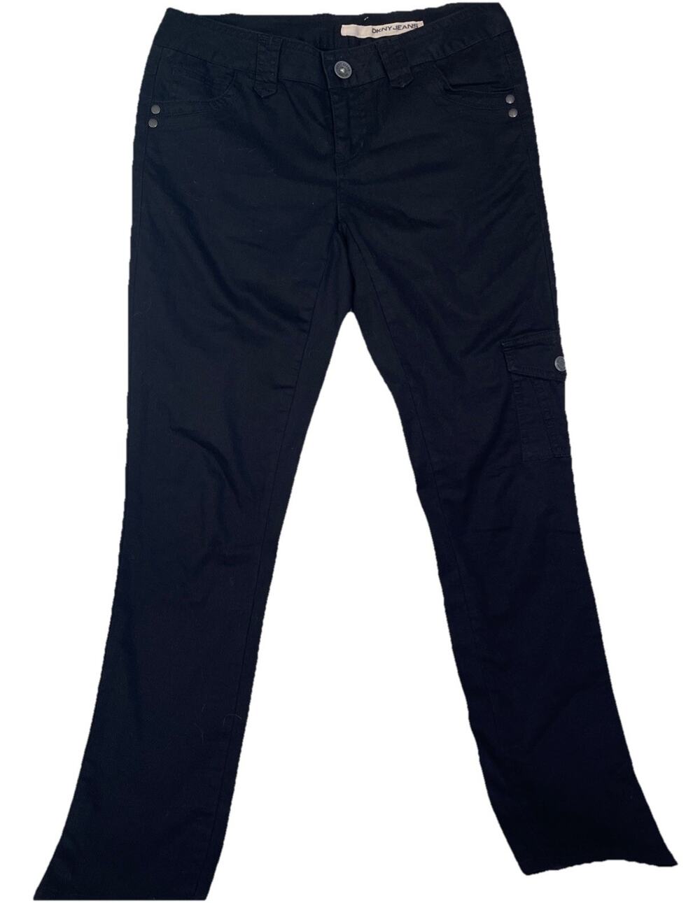 DKNY JEANS Cargo Pants Women’s Size 2 Black Mid-rise Casual Relaxed Fit